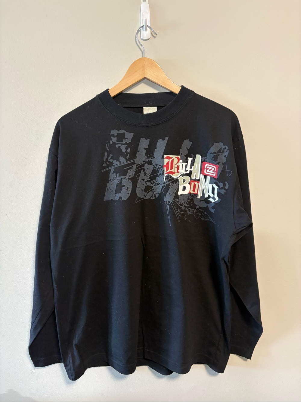 Y2K Billabong Long-sleeve Shirt Black Graphic Mens XL